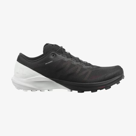 Salomon SENSE PRO 4 Mens Trail Running Shoes Black/White | Salomon South Africa